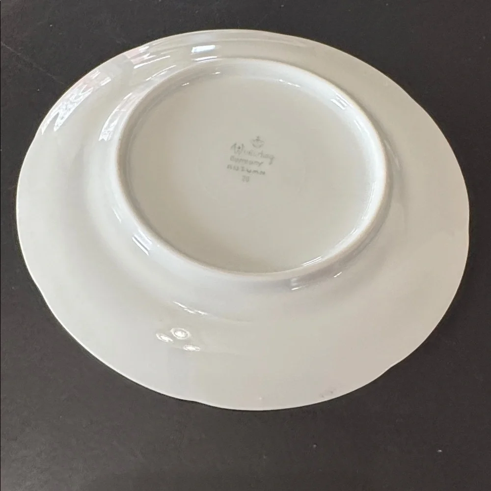 Winterling Germany Autumn Leaves Set of 4 Dessert Salad Plates Gold Trim Rim